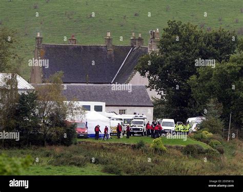 Police officers on Colin McRae's estate in Lanark following a fatal ...