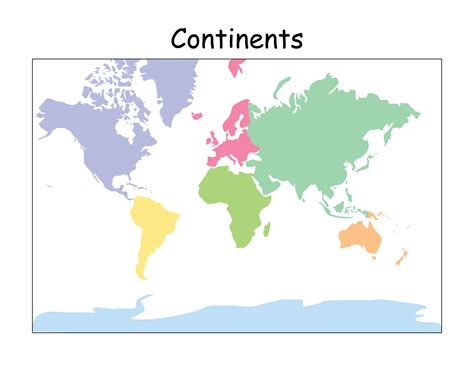 Printable Continent Maps - Free Math Worksheet Printable
