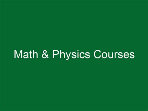 Physics Math Course 的图像结果