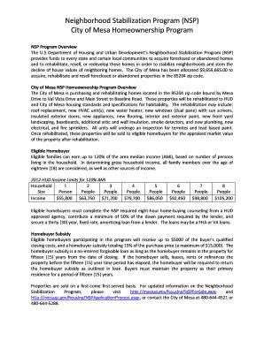 City Of Mesa Nsp Program - Fill and Sign Printable Template Online