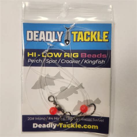 Deadly Tackle Hi-Low Rig w/ Beads - 6 Pack