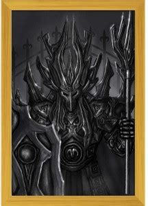 Knight Of Death Paper Poster Golden Frame | Top Acrylic Glass 9inch x ...