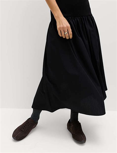 Buy Jersey Ribbed Midi Drop Waist Dress at Marks & Spencer