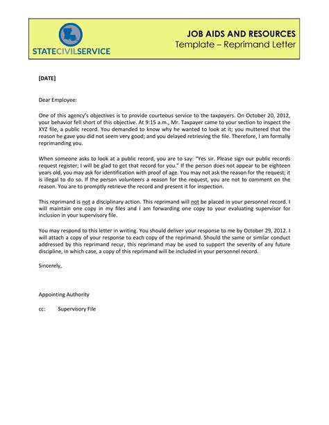 50 Effective Letters of Reprimand Templates (MS Word) ᐅ TemplateLab