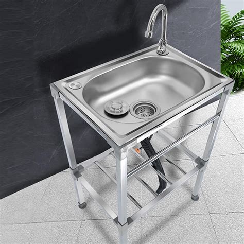 Garden Outdoor Utility Sinks Stainless Steel Freestanding Sink,Single ...