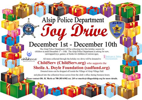 Police Department toy drive for children in need - Village Of Alsip