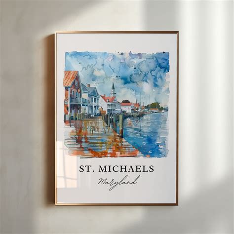 St. Michaels MD Wall Art, St. Michaels Print, St. Michaels Watercolor ...