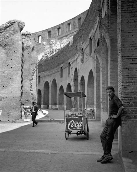 Man in Rome Leaning on the Colosseum Wall in the 1950s | #4706055195