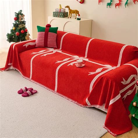 Amazon.com: Reversible Christmas Couch Cover, Soft Washable Christmas ...