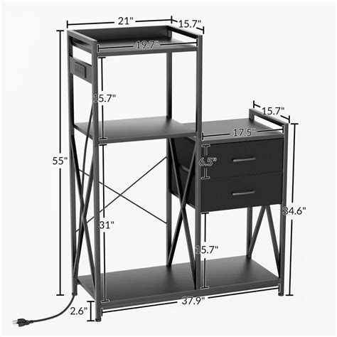 Kitchen Racks: Power outlet-equipped baker's rack, refrigerator stand ...