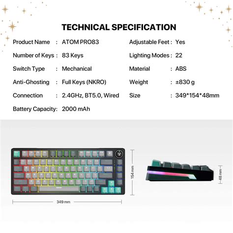 FANTECH ATOM PRO83 MK913 – TRI-MODE CONNECTION – STELLAR EDITION SATURN ...