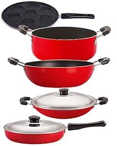 Buy Nirlon Non-Stick 2 Layer Coated Aluminium Non-Toxic Healthy 5 Piece ...
