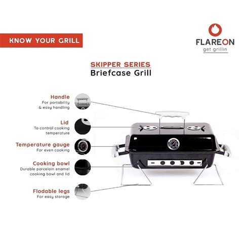 Flareon Grillin 101 Series Combo - Skipper Briefcase BBQ Grill + Start ...