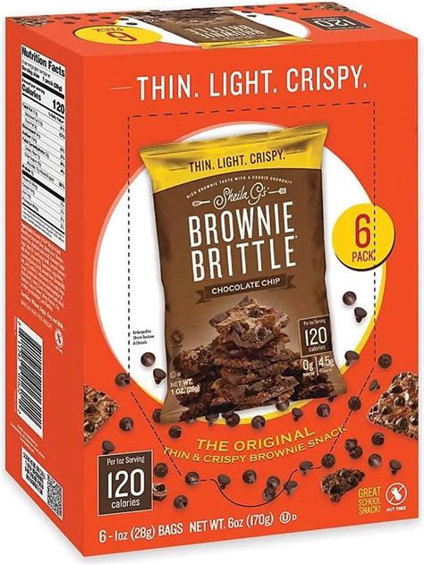 Sheila G's Chocolate Brownie Brittle Chips Crisps 1 oz. 6 Bags/Pack ...