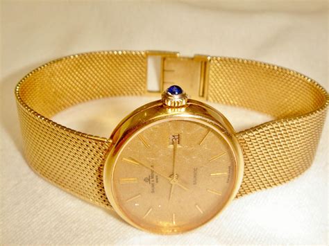 A Stunning Solid 18ct Gold Baume & Mercier Baumatic Bracelet Wrist ...