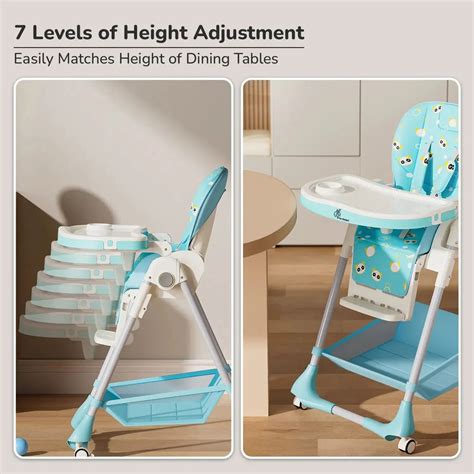 Marshmallow Baby High Chair Green with 7 Height Levels - R for Rabbit