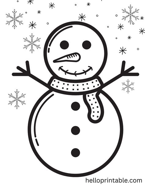 Snowman Color Pages Printable