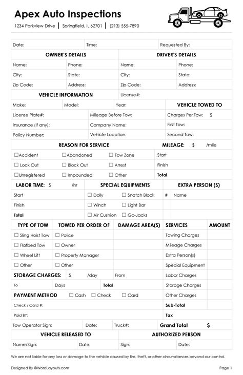 Semi Truck Preventive Maintenance Checklist - WordLayouts