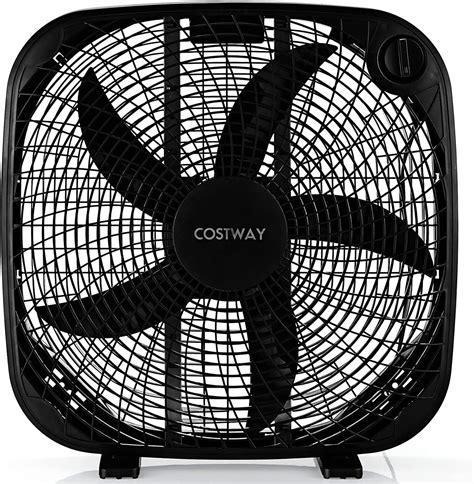3-Speed Box Fan, 20 Inches Portable Floor Fan with Knob Control, 2 ...
