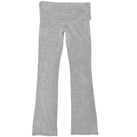 Grey Low Rise Foldover Yoga Pants Early... - Depop