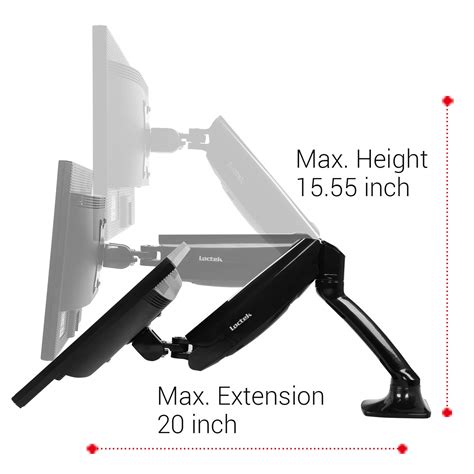 Buy Loctek Dual Monitor Arm - Adjustable Gas Spring Desk Mount for 10 ...