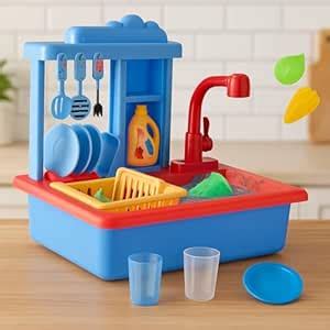 Buy Storio Kitchen Set for Girls | Kids Play Electronic Wash Basin Sink ...