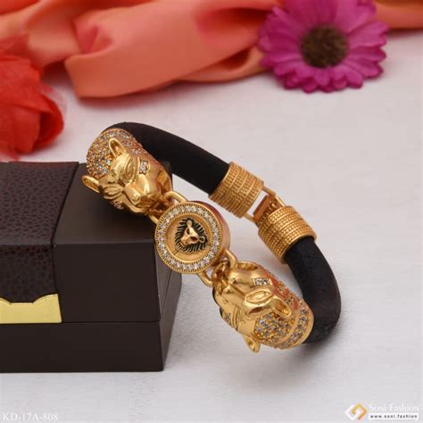 Lion with diamond unique design premium-grade quality gold plated ...