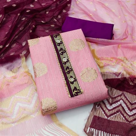 Rnx Jecaurd Jari Buta Sequence Colour Set Dress Material