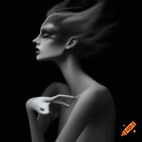 High definition monochrome face illuminated by spotlight on Craiyon