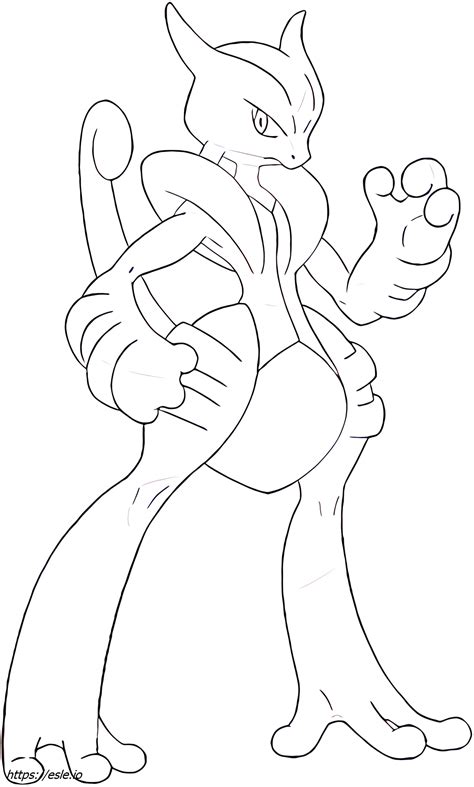 Mewtwo-mega-x Pokémon coloring page