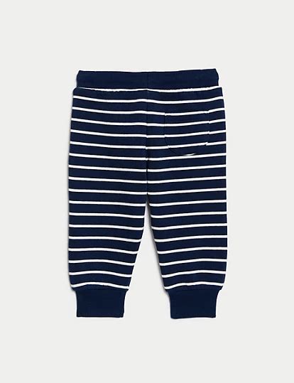 Cotton Rich Striped Dinosaur Joggers (0-3 Yrs)