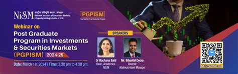Webinar on Post Graduate Program in Investments & Securities Markets ...
