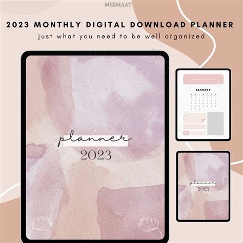 Buy 2023 Planner Monthly Calendar 2023 Digital Planner PDF iPad Planner ...