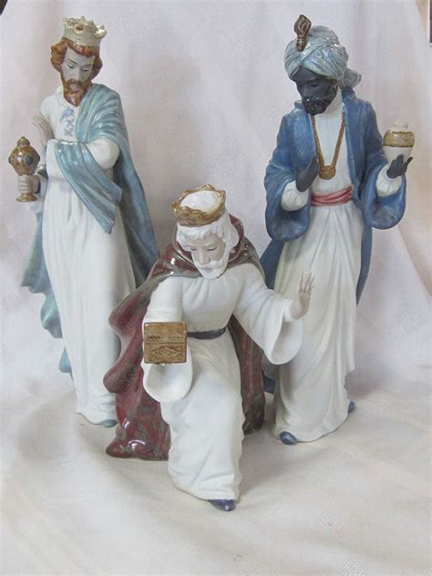 Buy Nao Lladro Set of 3 Kings Balthazar, Gaspar, Melchior Gres Nativity ...