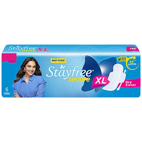 Buy Stayfree Sanitary Pads Secure Extra Large Dry Cover With Wings 7 ...