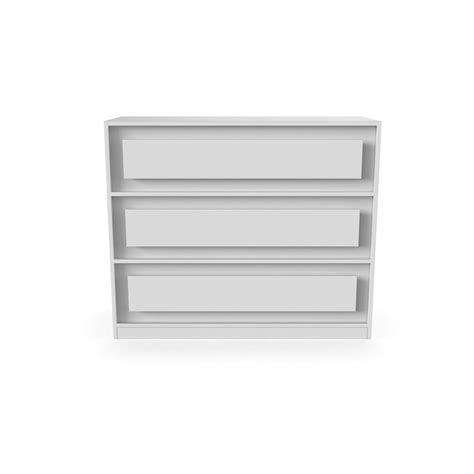 Gloria Chest with 3 Drawers (Wide) - (Frosty white) | Neehv Home Furniture