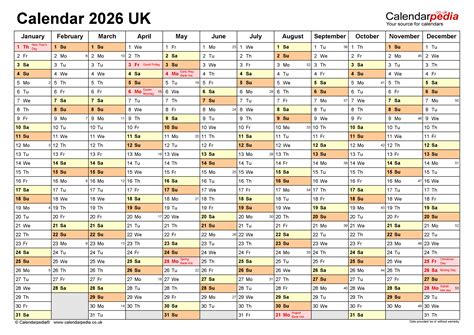 Calendar 2026 In Excel - Free Printable Templates