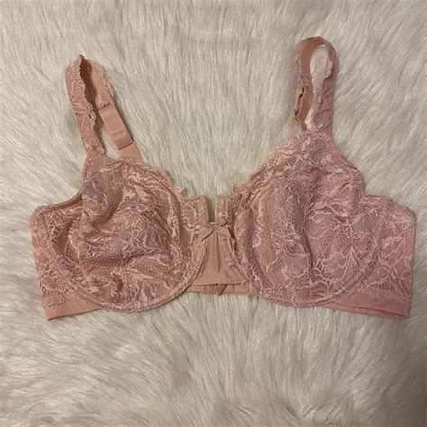Bali Bra Womens Size 40D Pink Lace Unlined... - Depop