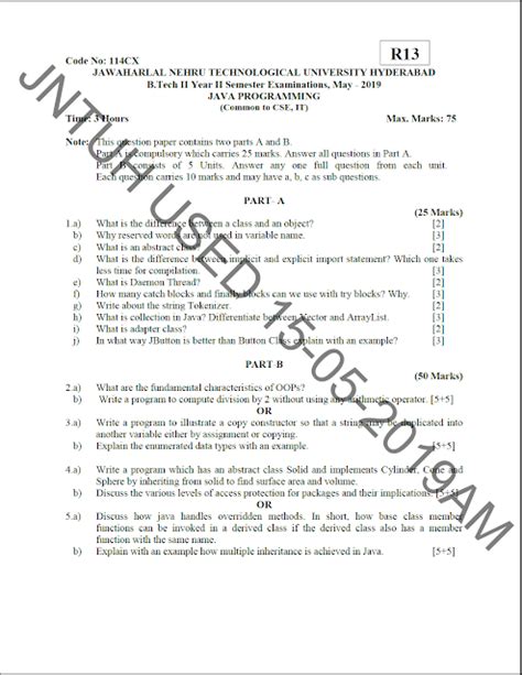 Image result for Java B.Tech Question Paper