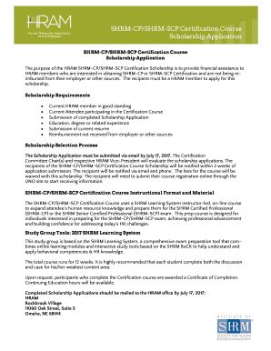Fillable Online SHRM-CP/SHRM-SCP Certification Course Fax Email Print ...