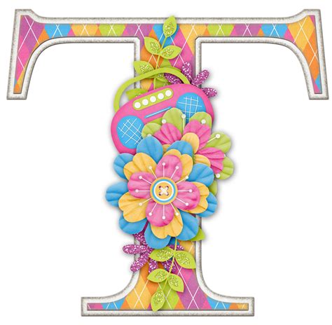 ALFABETO COLORES Y FLORES.....T | Manualidades con letras, Moldes de ...