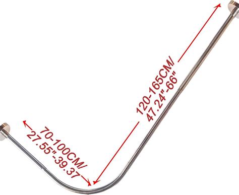 Buy Tanxih Corner Shower Curtain Rod Adjustable Stainless Steel L ...