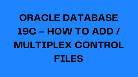 Image result for Control Files in Oracle