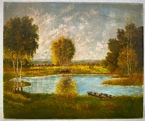 Unknown - Antique American Original California Mountain Valley Landscape Oil Painting at 1stDibs