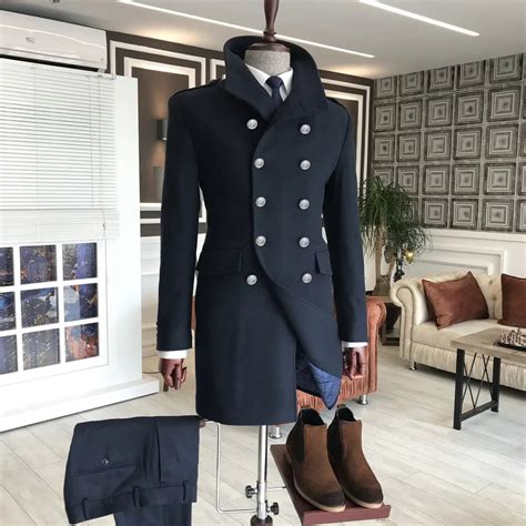 Alaska Dark Blue Double Breasted Coat by Italian Vega® – Italian Vega Co