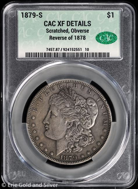 Erie Gold And Silver | 1879-S $1 Morgan Silver Dollar CAC XF Details ...