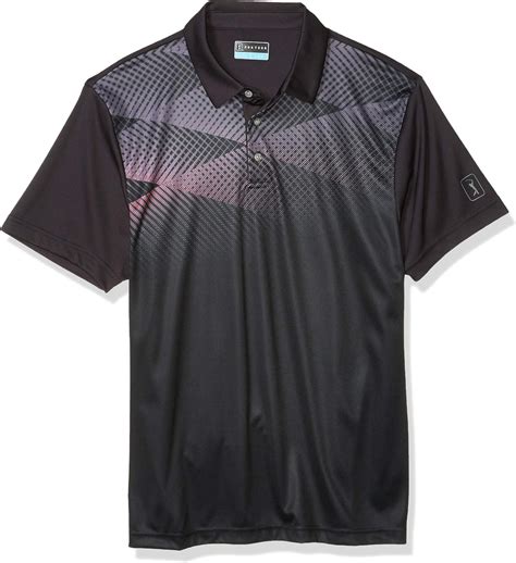 Amazon.com: PGA TOUR Men's Ombre Argyle Short Sleeve Polo Golf Shirt ...