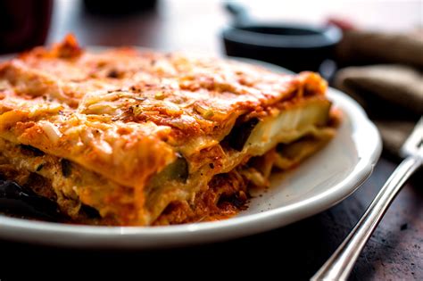 Lasagna With Tomato Sauce and Roasted Eggplant Recipe  