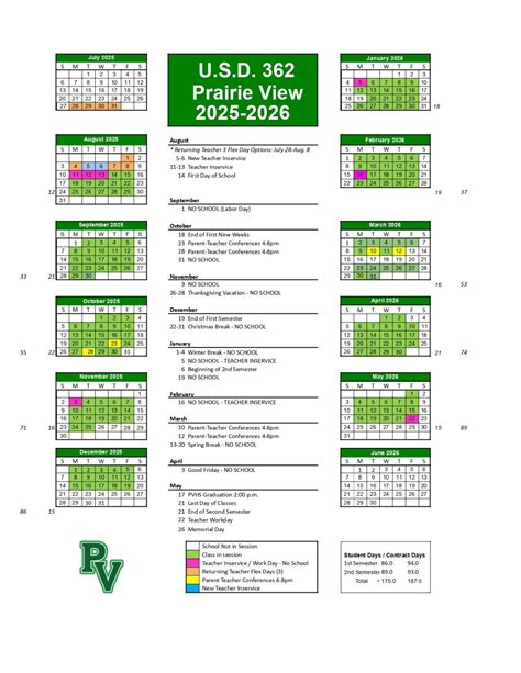 Prairie View USD 362 Calendar 25-26 Revised [pdf] - EduCounty