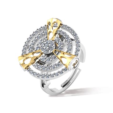 925 Pure Silver Vintage Round Gold Plated Special Women's Ring ...